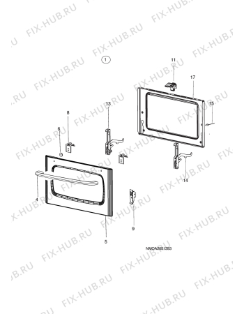 Взрыв-схема комплектующей Elektra SK7104 - Схема узла H10 Main Oven Door (large)